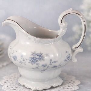Vintage Johann Haviland Blue Garland Cream Pitcher Bavaria Germany